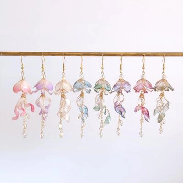 Handmade Jellyfish Earrings: Pearl Sea Animal Jewelry, S925 Sterling Silver