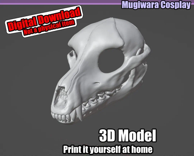 Canine Skull 3d-model STL Fursuit Head Base for 3d-printing - Etsy