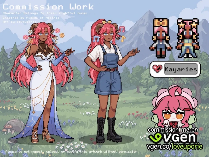 Fields of Mistria Character by loveuporie (@loveuporie)