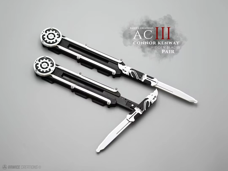 V2 Assassin's AC III Connor Kenway Pivot Hidden Blades (blade PAIR) - Etsy