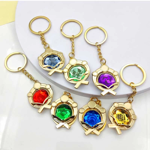 Gem Cut Genshin Impact Vision Keychain Glass Genshin Vision Elements - Inazuma / Electro