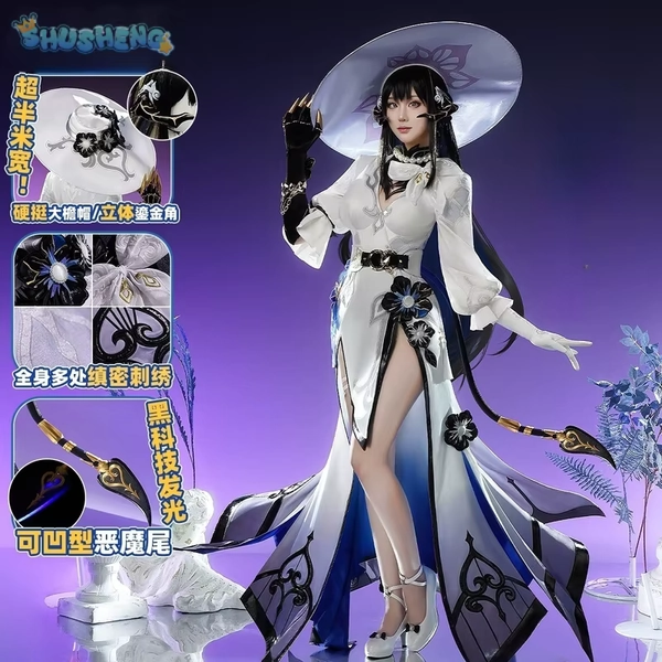 Kostium Cosplay Honkai: Star Rail Constance Sukienka Dahlia Kapelusz Peruka Rękawiczki Rekwizyty Impreza Świąteczna Damski Seksowny Nowy Strój - AliExpress 