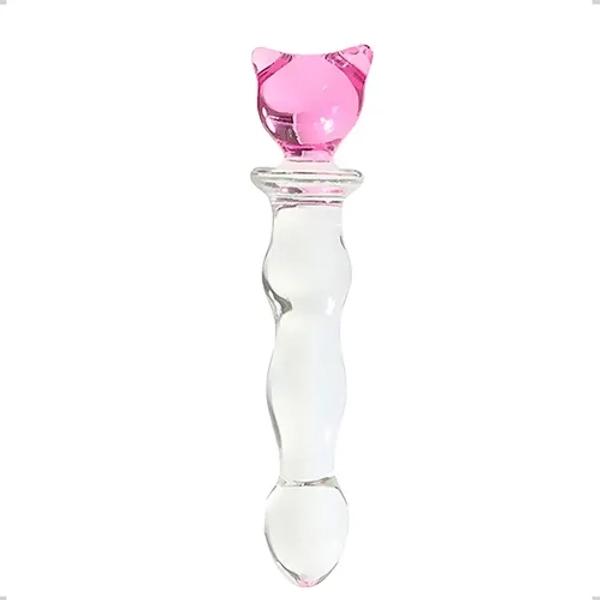 Plug Anal Penetrador Escalonado De Vidro Ornamento Na Base 