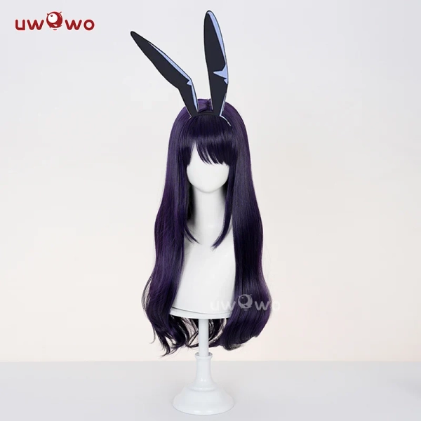 Uwowo Anime S2 Marin Kitagawa Black Bunny Suit Cosplay Wig Long Purple Hair
