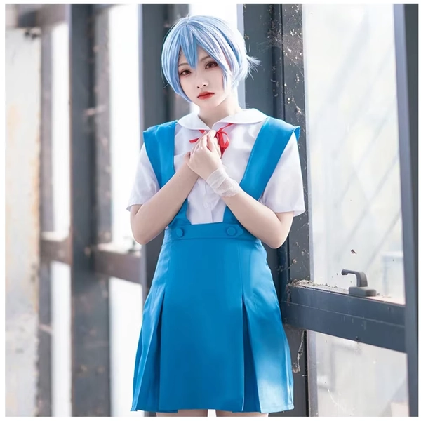 Anime Asuka Langley Soryu Cosplay Rei Ayanami Cosplay Costume Girl Women School Uniform Dresses Wig Halloween Loli Clothing