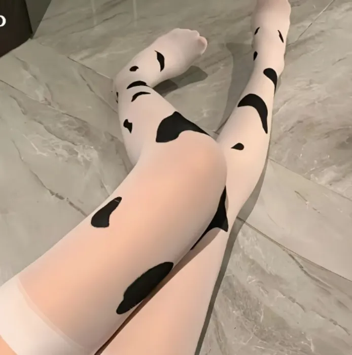 Medias con estampado de vaca