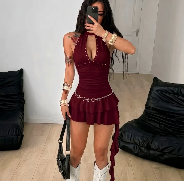 Vestido coladinho vinho