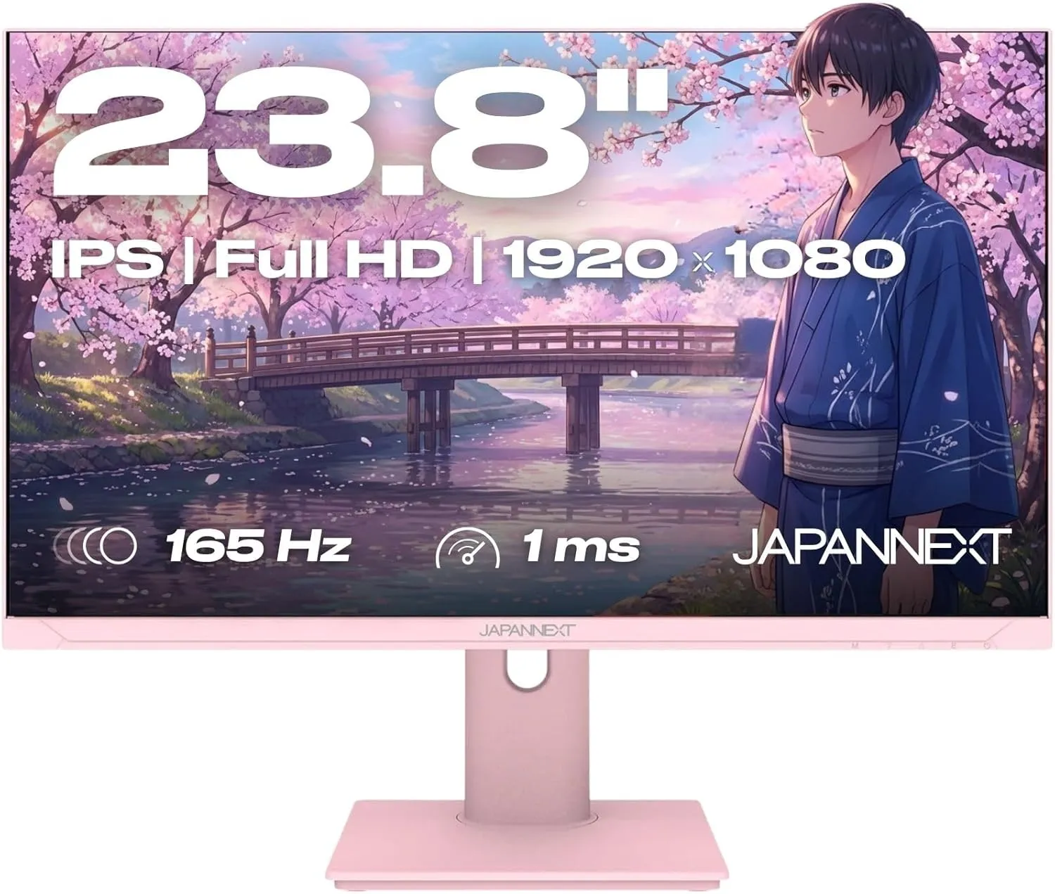 Ecran PC Gamer 23.8" IPS 165Hz 1ms Rose Pastel | Full HD (1920x1080) |Hauteur & Inclinaison réglable(HSP) Haut-parleurs intégrés G-Sync/FreeSync