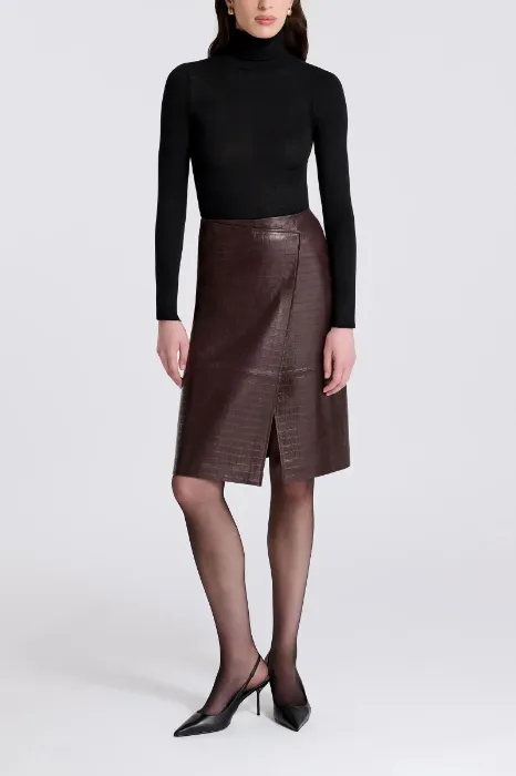 Croc leather skirt