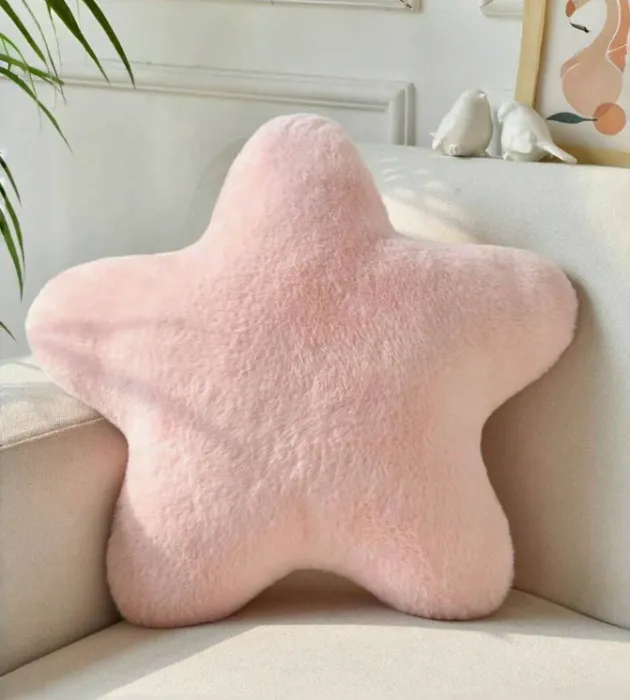 Cute Star Shaped Throw Pillow, 30*30 cm, 2 pieces, Soft Faux Fur Material  | SHEIN