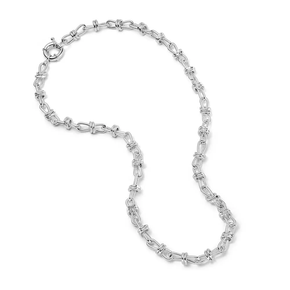 Silver Polly Knot Chain Necklace by Daisy Jewellery