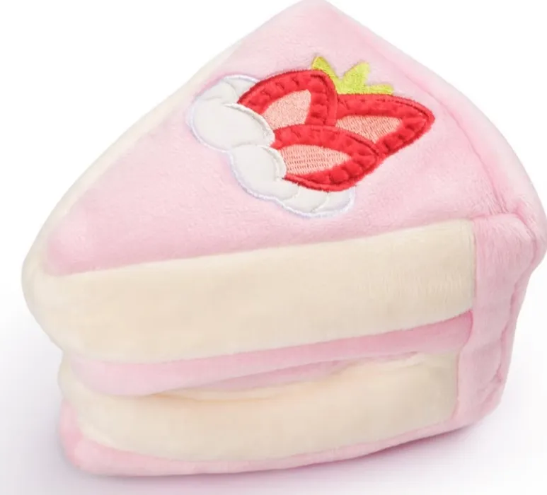 Strawberry Cake Puzzle Crinkle Plush Dog Toy