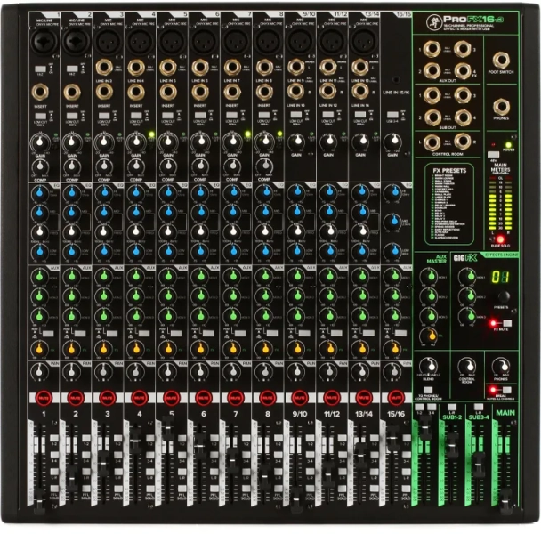 ProFX16v3 16-channel Mixer with USB and Effects