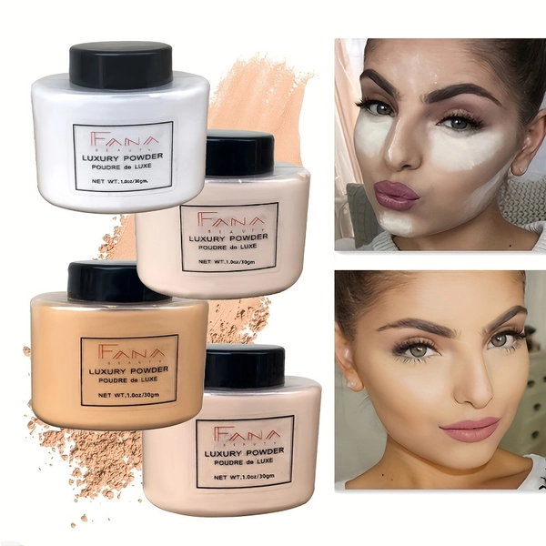 4 Colors Loose Powder, Lightweight And Breathable Oil Control Powder, Long-lasting Waterproof Sweat Proof And Smudge Proof Loose Powder, Makeup Setting Powder