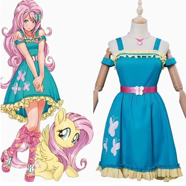 Anime Fluttershy Human Cosplay Costumes,Dress And Wig Role Play Uniform, Halloween Carnival Party Outfit For Women - AliExpress