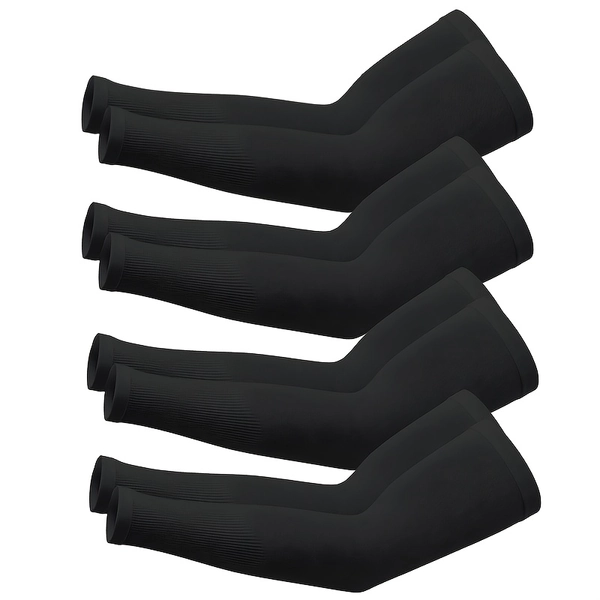 TEMU 4 Pair Black Cooling Arm Sleeves, Sun Block Arm Cover For Men Women Summer Golf Driving Hiking