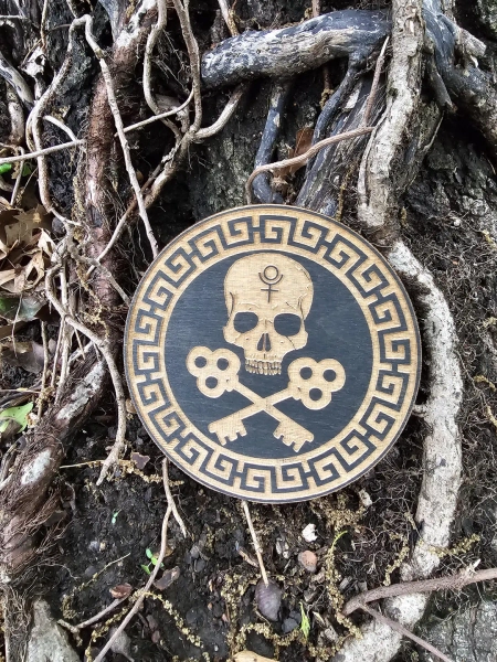 6" Hades Wooden Crystal Grid Board, Pluto Ebony Skull & Skeleton Key, Hades Altar, God of the Dead Persephone, Altar Decor, Witchy Gift - Etsy Canada