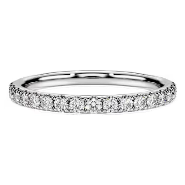 Eternity band ring, Lab-grown diamonds 0.4 ct tw, Round shape, Sterling silver