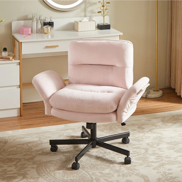 Steelside™ Labelle Velvet Cross-Legged Office Chair & Reviews | Wayfair