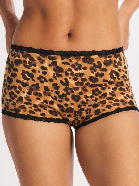 Cotton Essentials Lace-Trim Boy Short Panty
