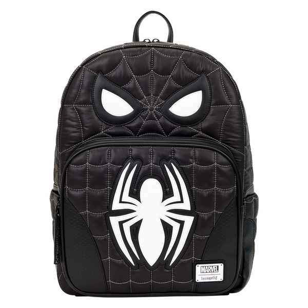 Spider-Man Black & White Suit Cosplay Quilted Full-Size Backpack