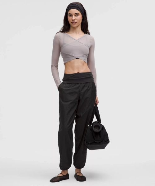 Lightweight Foldover-Waist Jogger - Black - XXS