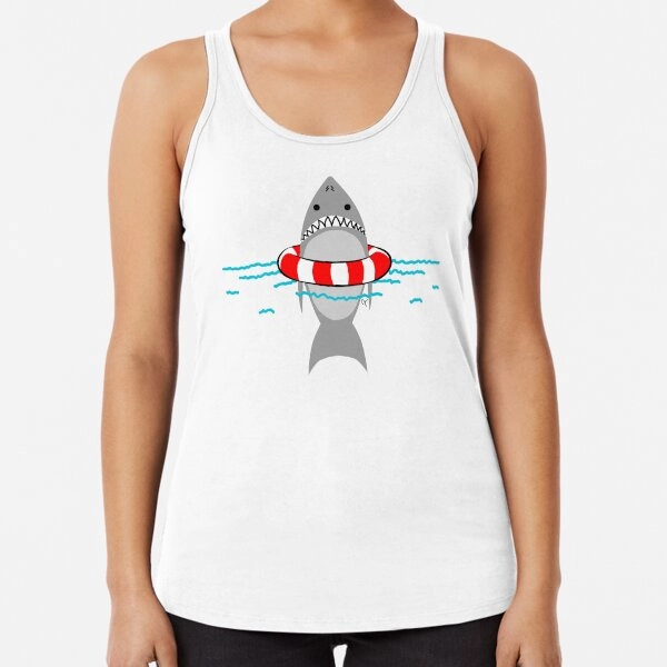 Beach Day Shark Racerback Tank Top