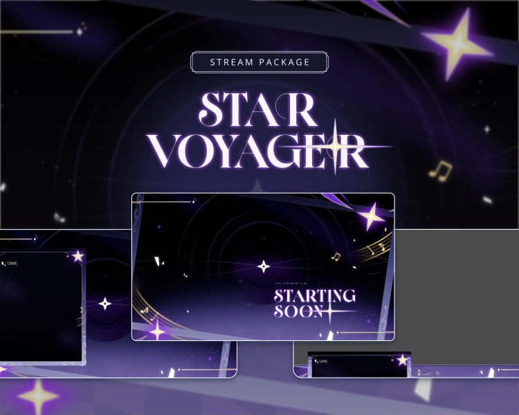 Stream Overlay Animated Package | Star Voyager by ardixmind (@ardixmind)