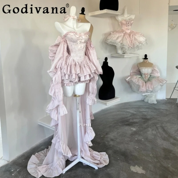 Elegantes Mädchen Rosa Prinzessin Kleid Sommer Süße Süße Schleife Trägerlose Spitze Ballkleid Kleider Schlankes Mini Sexy Kleid - AliExpress 200000345