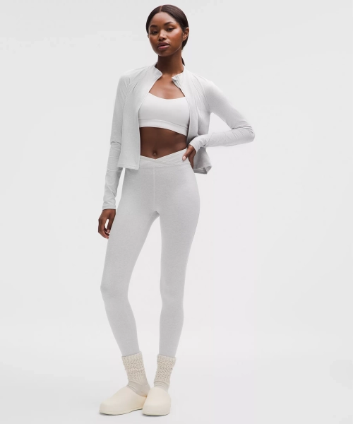 Softy Suedey Cross-Waist Tight 25" - Crescent Moon/White - 12