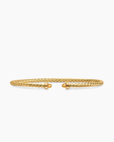 Micro Cablespira® Flex Bracelet in 18K Yellow Gold with Citrine, 2.6mm