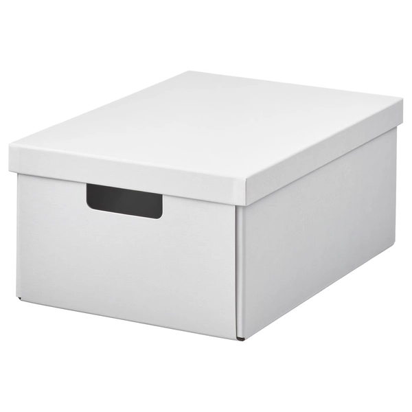 FJÄDERHARV Storage box with lid - white 25x35x16 cm (9 ¾x13 ¾x6 ¼ ")