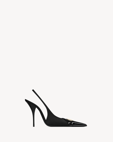 LOUIS slingback pumps in patent leather and satin