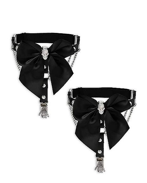 Black Bow Skeleton Garter Belt