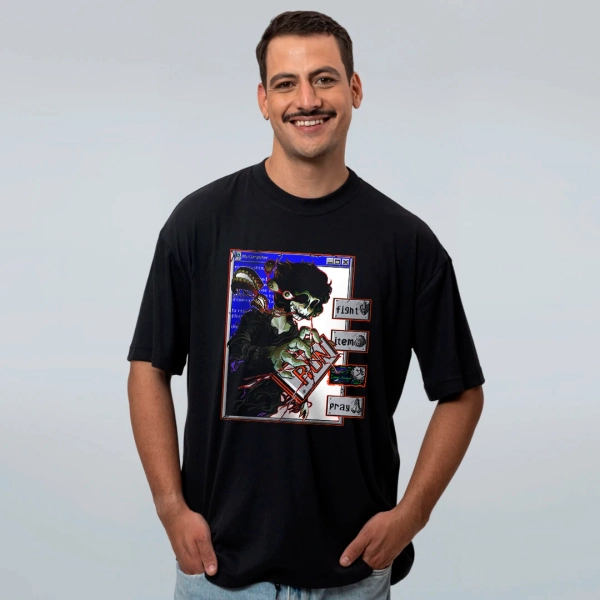 CAMISETA OVERSIZED PRETA - PESADELO DIGITAL