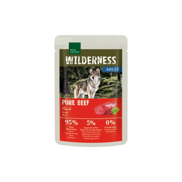 12 x REAL NATURE WILDERNESS Nassfutter Hund, Pure Beef (100 g)