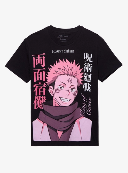 Jujutsu Kaisen Sukuna Pink Portrait T-Shirt