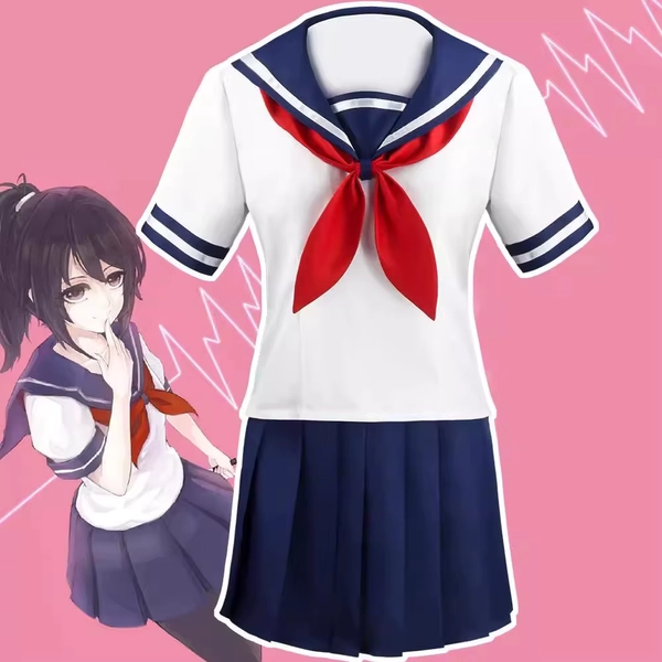 Juego Ayano Aishi Cosplay disfraz de Anime Yandere simulador Yandere Chan traje de marinero escuela secundaria Jk uniformes vestir trajes fiesta - AliExpress 200000532