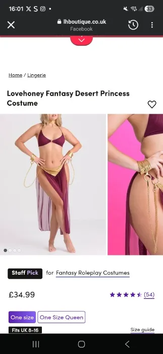 Love Honey Fantasy Desert Princess Costume