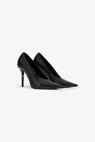 Roberto Cavalli Serpentine Leather Pump - Female Shoes Black 40