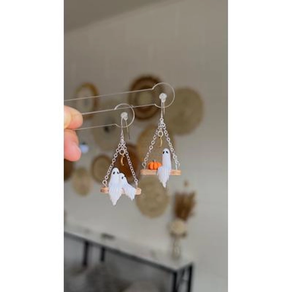 SWINGING GHOSTS EARRINGS| Halloween Earrings| Handmade Jewelry