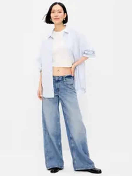 Old Navy Women's Low-Rise Baggy Wide-Leg Jeans