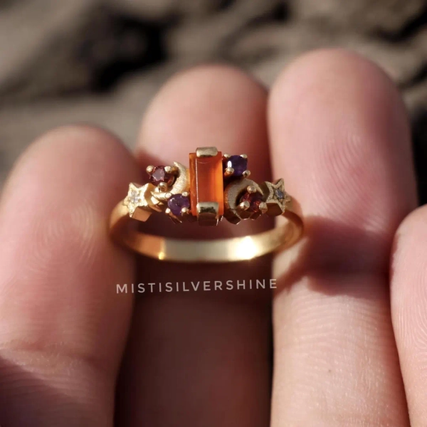 Carnelian Crescent Ring