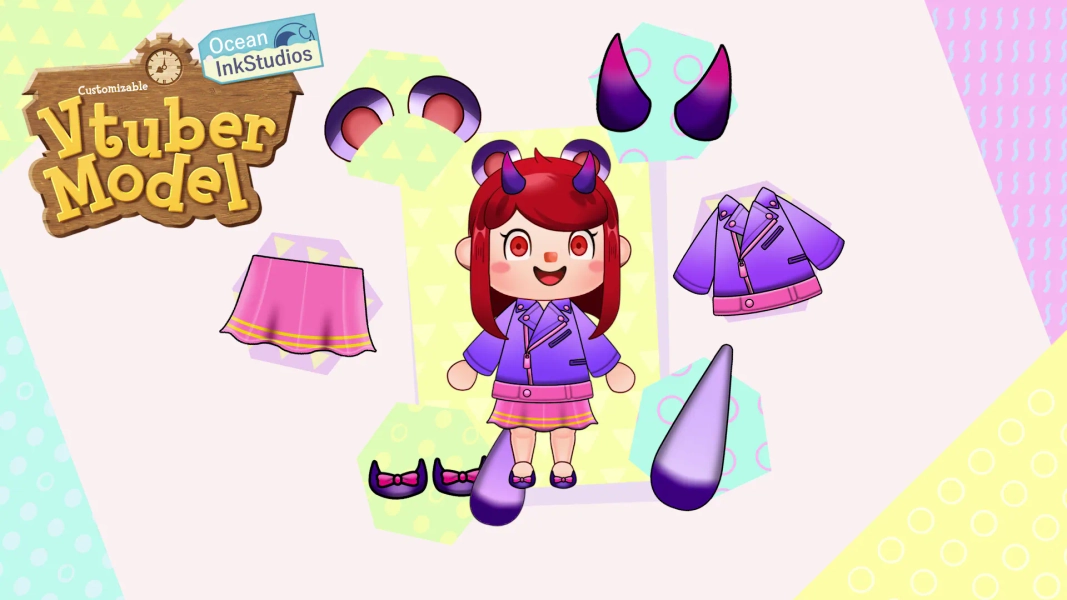 Customizable Animal Crossing inspired VTuber model by MizuVee (@MizuVee)