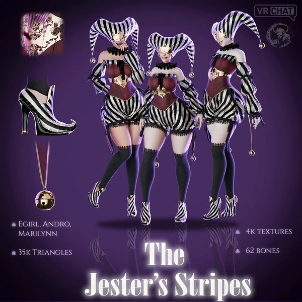 The Jester's Stripes by CompelledInk on Jinxxy