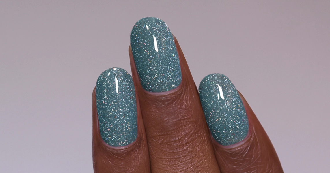 ILNP Aspen - Muted Turquoise Blue Holographic Jelly Nail Polish