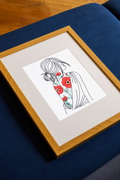 Portrait With Poppies by Joanna Hateley Easy Embroidery Kit