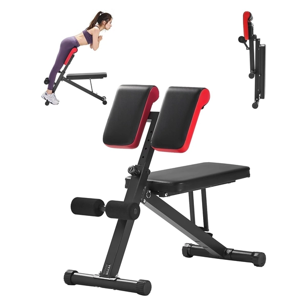 TEMU Vevor Roman Chair Back Extension Bench Adjustable Foldable Home Gym