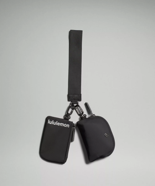 Dual Pouch Wristlet - Black - ONE SIZE
