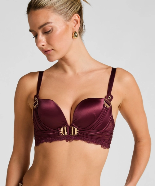 Voorgevormde push-up longline beugel bh Avela - Rood